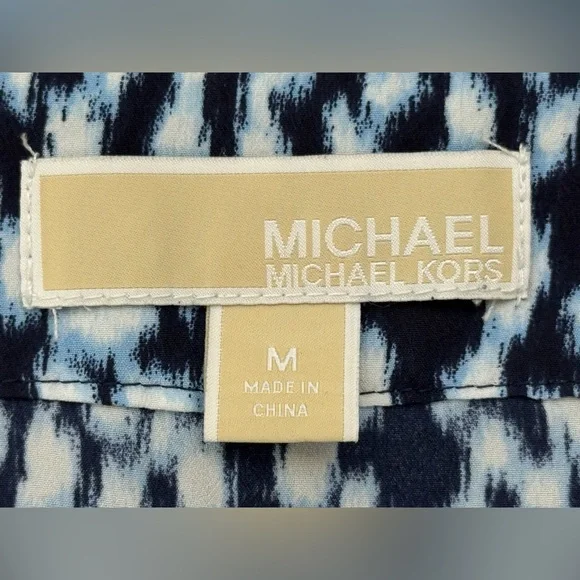 Michael Kors Sleeveless Tie Front, Patterned Colored Blouse, Women's Size Medium - Picture 10 of 10